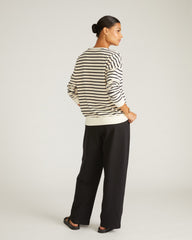 Straight Leg French Terry Sweatpants - Black