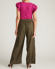Marley Wide Leg Linen Blend Pants - Camo