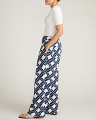 Marley Wide Leg Linen Blend Pants - Geometrica Print