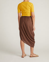 Geneva Linen Blend Skirt - Peppercorn