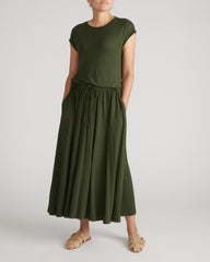 Tessa Liquid Jersey Skirt - Coratina Green