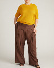 Rosie Pointelle Sweater Top - Goldenrod