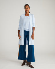 Savvy Double Knit Duster - Silver Blue