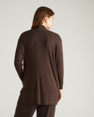 TravelKnit Minimalist Cardigan - Espresso