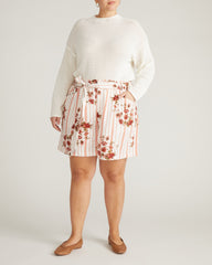 Positano Pointelle Mock Neck Sweater - White