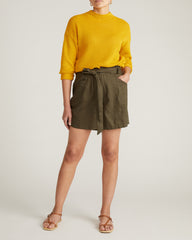 Positano Pointelle Mock Neck Sweater - Goldenrod