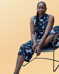Heatwave Divine Jersey Flared Tank - Navy Santiago Print