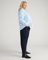 Maine Stretch Flannel Shirt - Teapot Whistle Blue Plaid