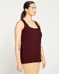 Square Neck Tank Top - Black Cherry