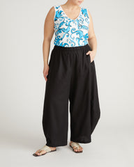 Double V Tank - Blue Majolica Print