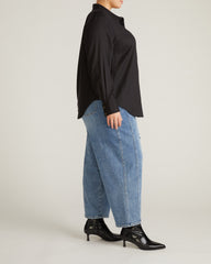 Elbe Stretch Linen Blend Shirt - Black