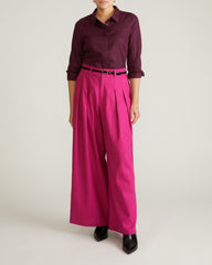 Elbe Stretch Linen Blend Shirt - Acai
