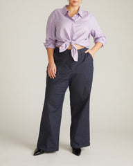 Elbe Stretch Linen Blend Shirt - Orchid