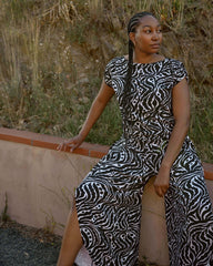 Rey Divine Jersey Pull-On Pants - Black Bosco Print