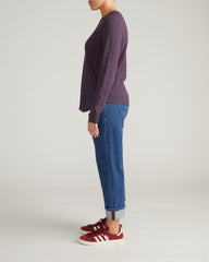 Light-As-Air Long Sleeve Crew Neck Tee - Purple Jewel