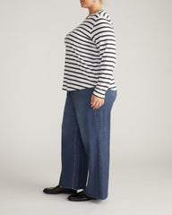 Light-As-Air Long Sleeve Crew Neck Tee - Zen Stripe