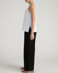 Noyack Breton Stripe Boatneck Tank - Pale Blue/White Stripe