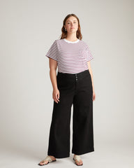 Breton Stripe Garcon Tee - White/Gamay Stripe