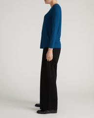 Joan Liquid Jersey Long Sleeve Top - Blue Teal