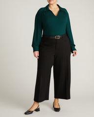 Moore Liquid Jersey Blouse - Forest Green
