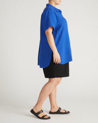 Luxe Cotton Gauze Beach Shirt - Ultramarine