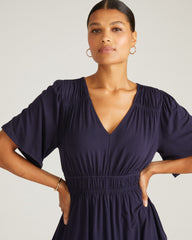 Flora Liquid Jersey Top - Midnight