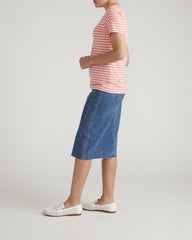 Scoop Neck Tee - Portrait Pink/White Stripe