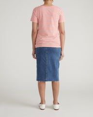Scoop Neck Tee - Portrait Pink/White Stripe