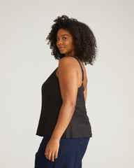 Kuki Sleeveless Linen Blend Top - Black