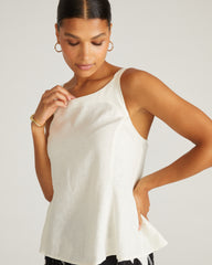 Kuki Sleeveless Linen Blend Top - Natural White
