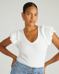 Magnolia Ribbed Top - White