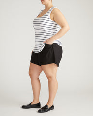 Daisy Ribbed Tank - Nautical Navy Stripe