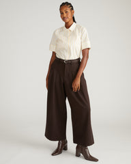 Elbe Stretch Poplin Short Sleeve Shirt - Yellow Multi Stripe
