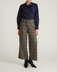 Janet Tie-Neck Cotton Poplin Shirt - Navy