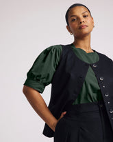 Pouf Sleeve Tee - Forest Green