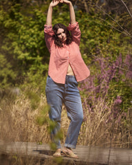ComfortDenim Drawstring Jeans - Western Blue Wash