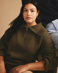 Brenda Zip Sweater - Camo