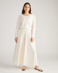 Pina Long Sleeve Lounge Tee - Porcelain