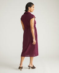 Laurel Linen Blend Dress - Acai