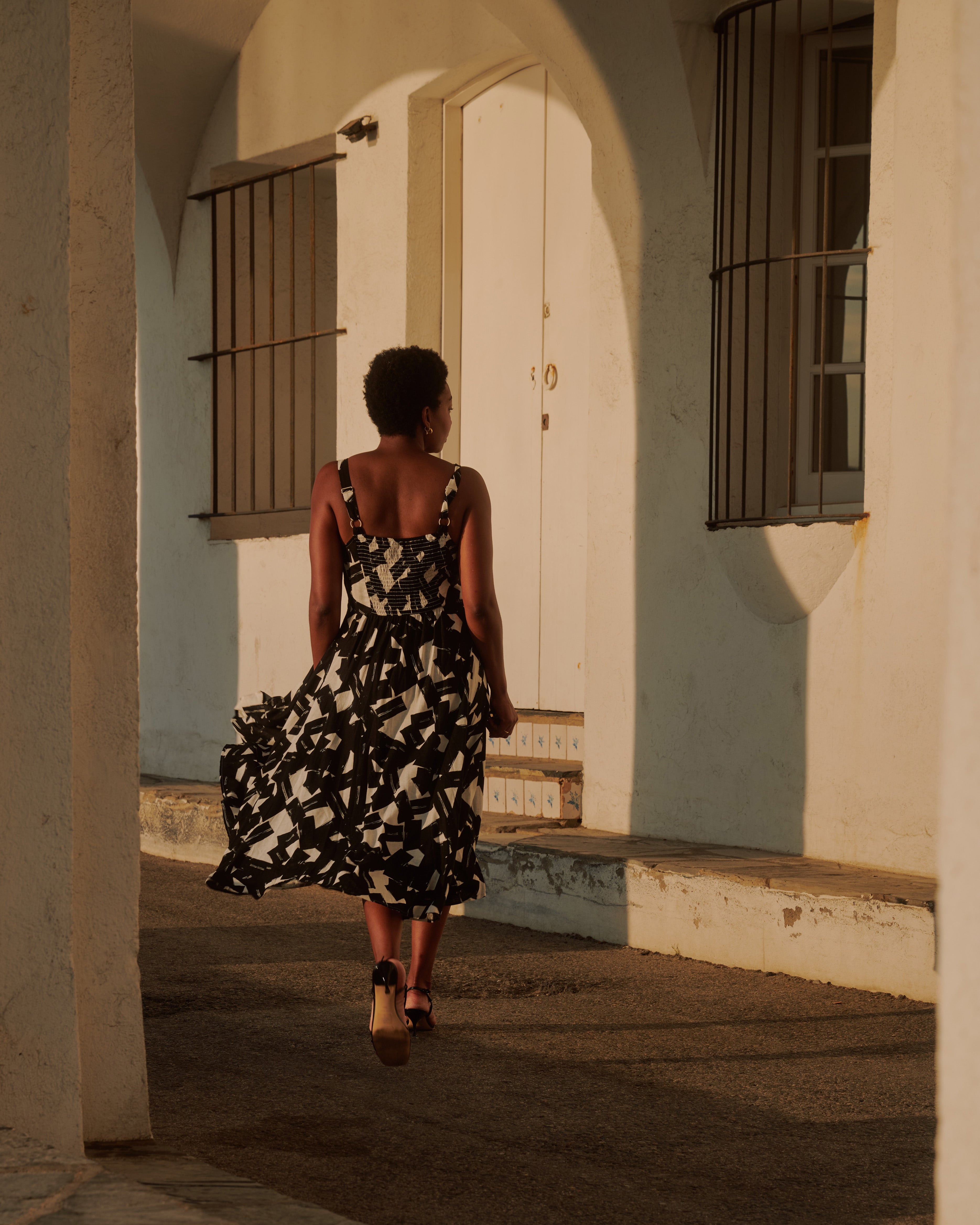 Sunshower Flowy Linen Blend Dress - Santiago Print