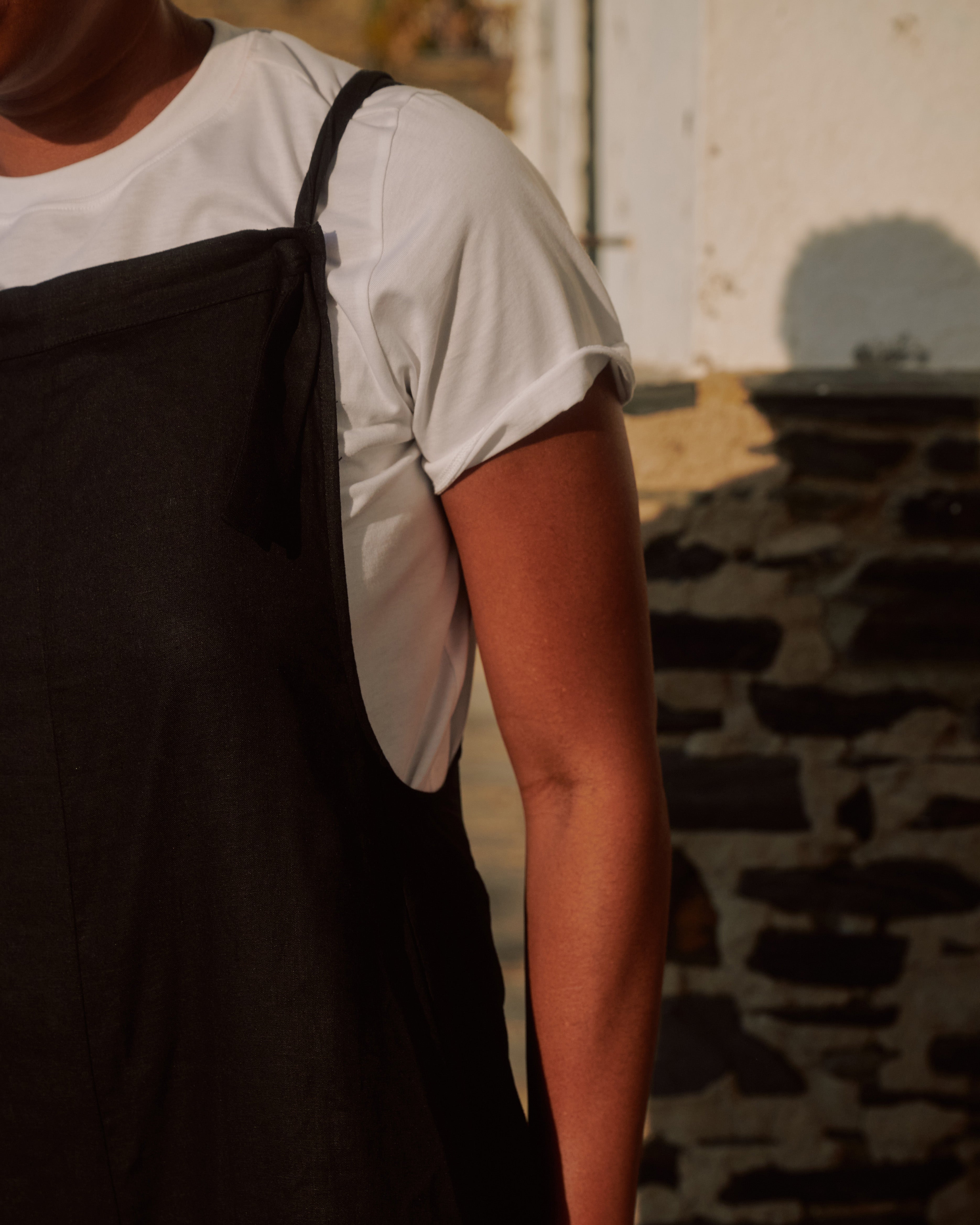 Kora Linen Blend Overalls - Black