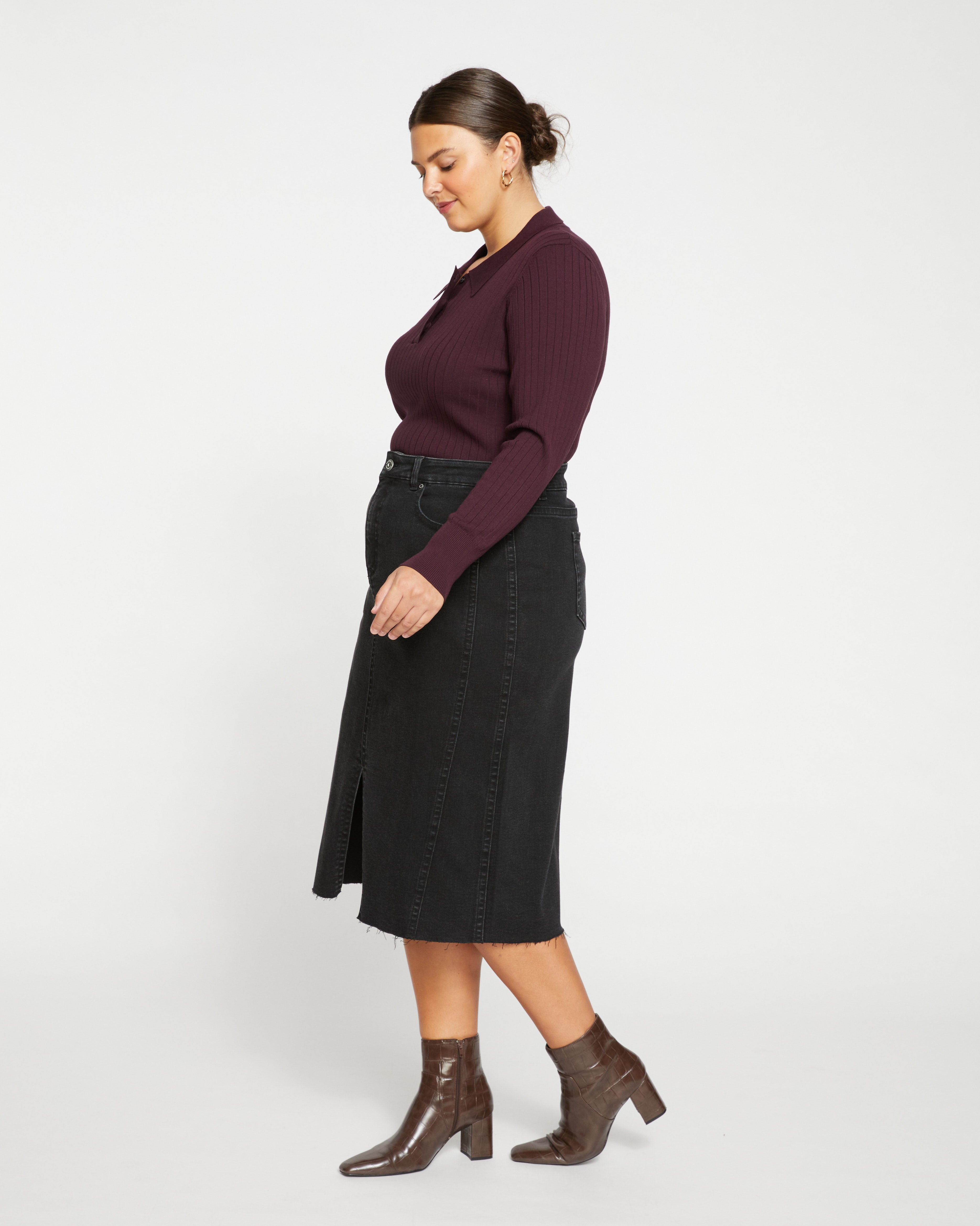 Dakota Denim Skirt - Broken Black