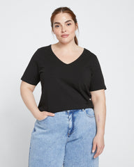 Double V Tee - Black