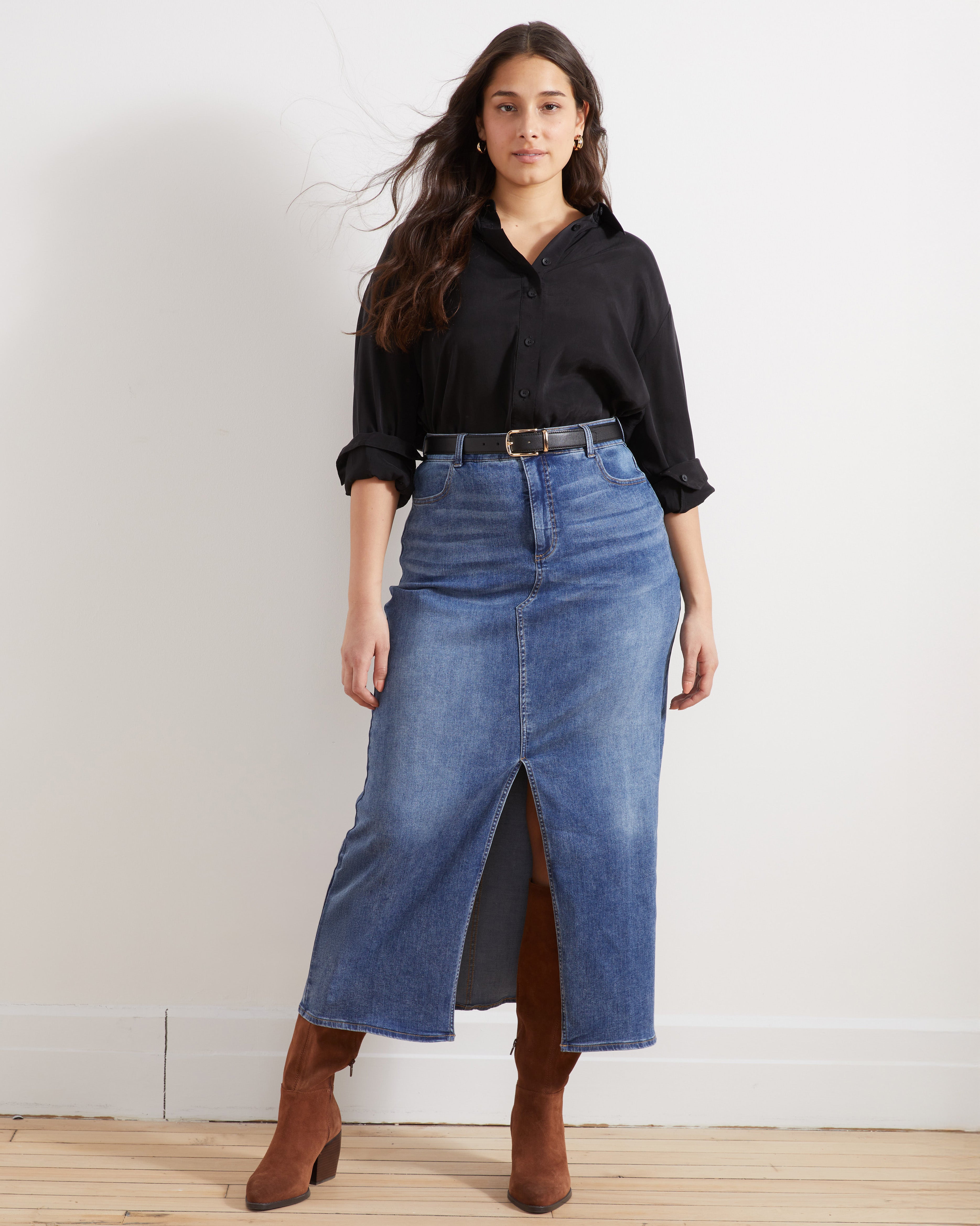 Cooling Stretch Cupro Oversized Artist Shirt - Black