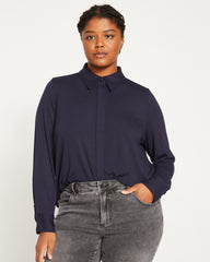 Elbe Liquid Jersey Shirt Classic Fit - Midnight