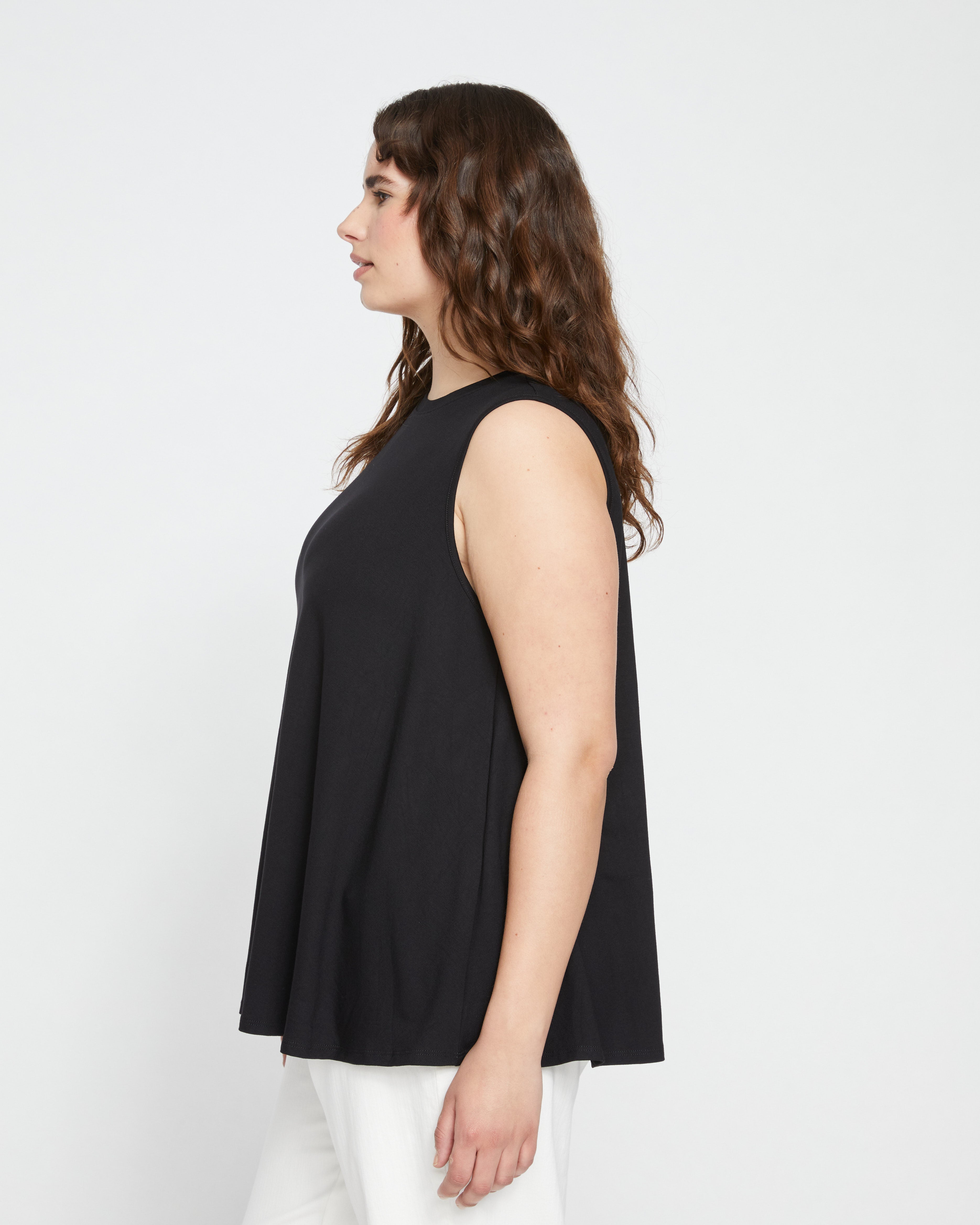 Heatwave Divine Jersey Flared Tank - Black