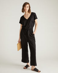 Iris Linen Blend Easy Pull-On Pants - Black