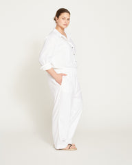 Iris Linen Blend Easy Pull-On Pants - White