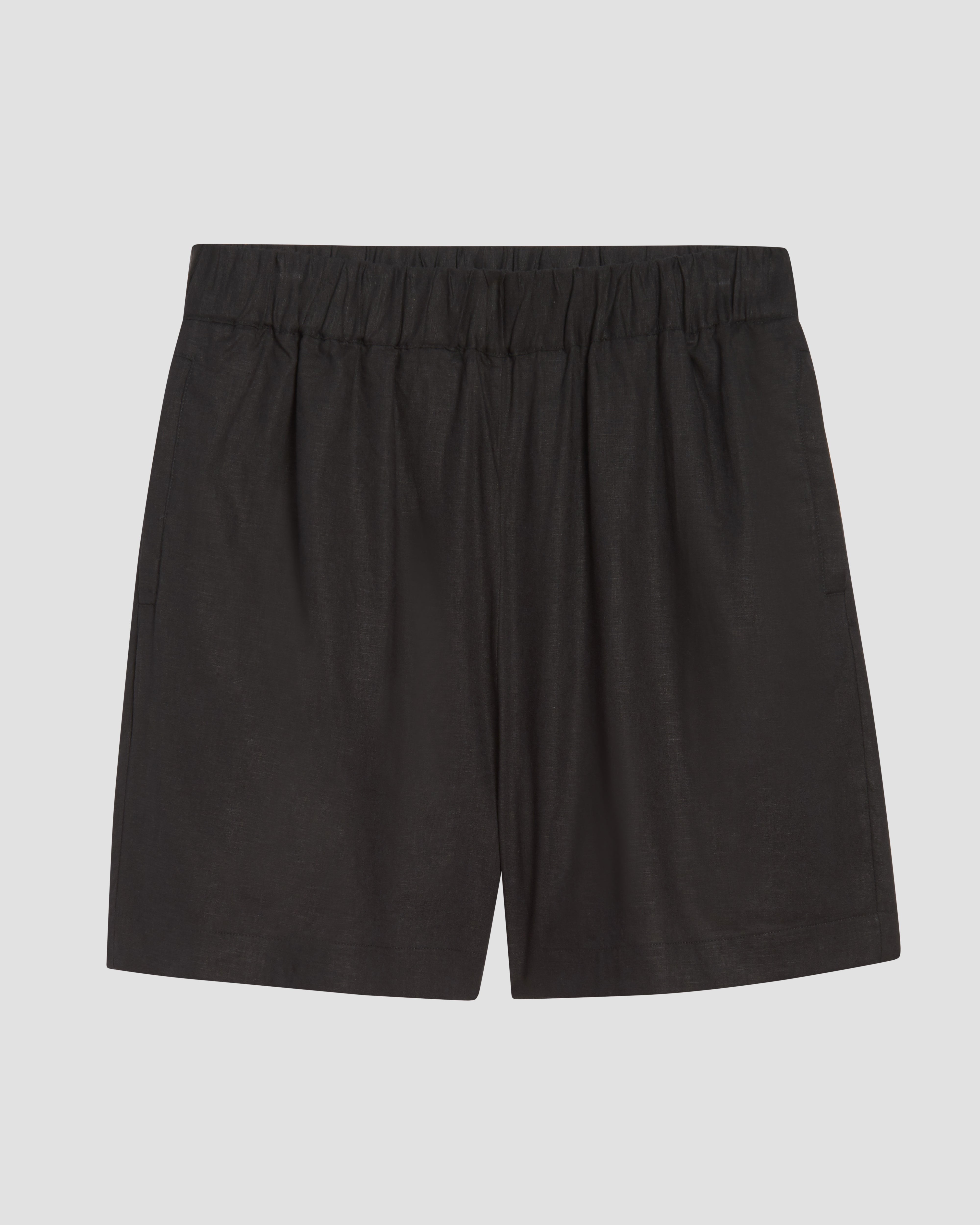 Juniper Linen Blend Easy Pull-On Shorts - Black