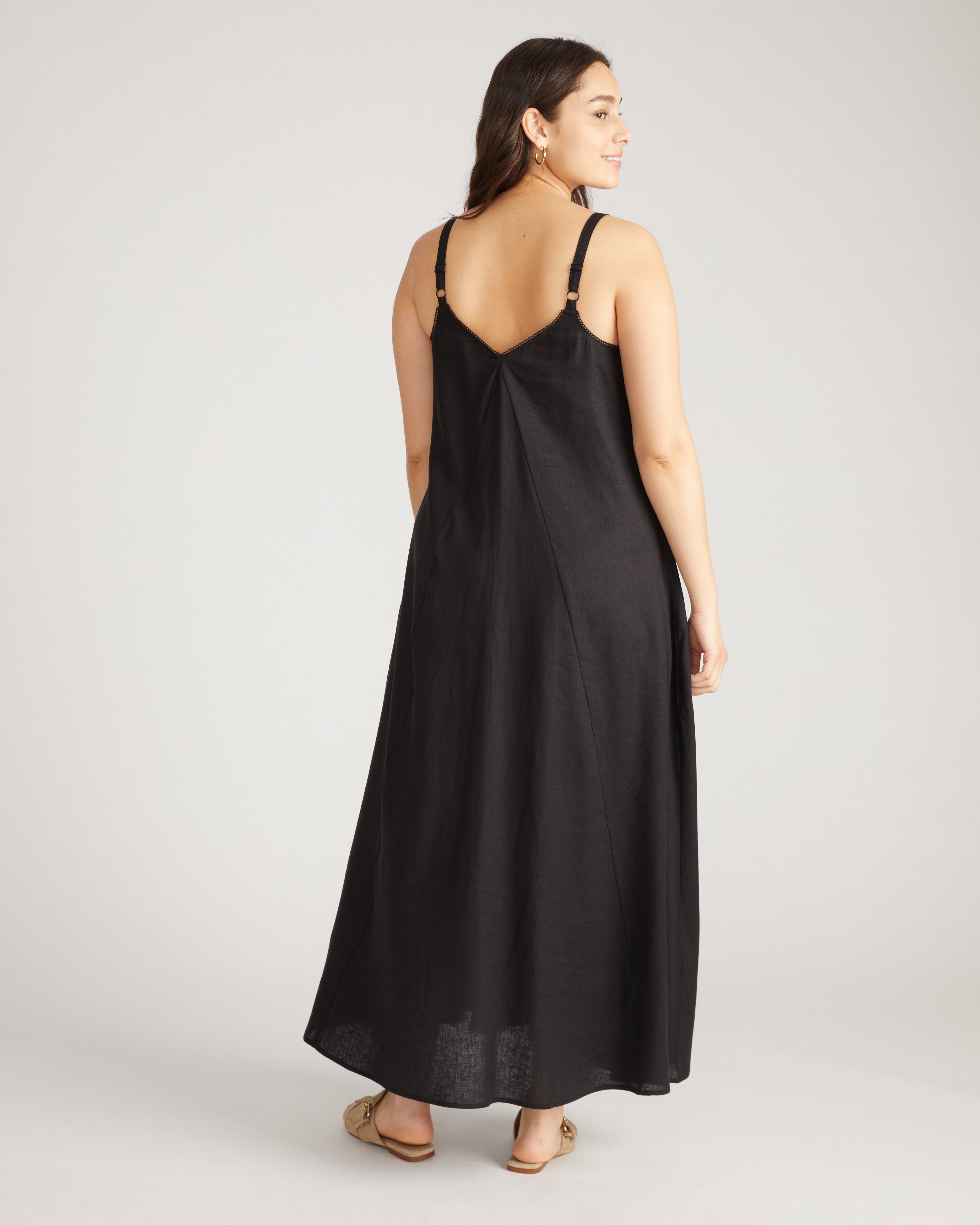 Kite Linen Blend Dress - Black